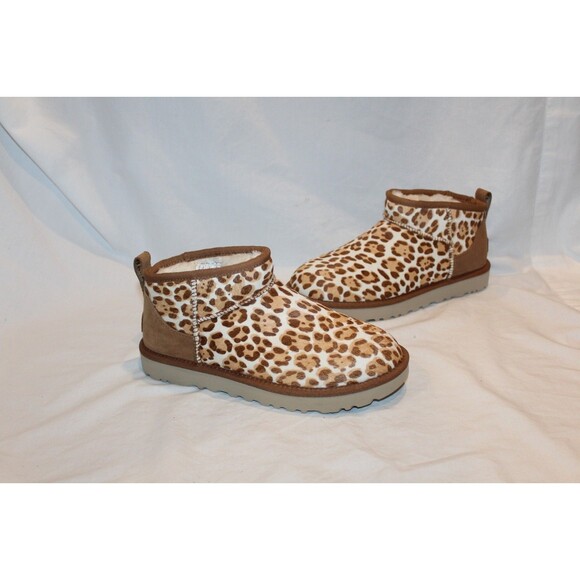 Classic Ultra Mini Boot for Women | UGG® UGG WOMEN\'S‎ CHEETAH ULTRA MINI SUEDE SHEARLING BOOTS FDJ BROWN EU 39 US 8 NEW